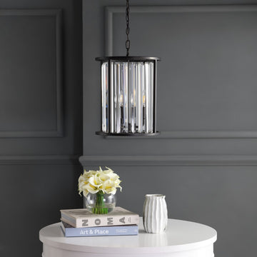 Bevin 12" Metal/Crystal LED Pendant - JONATHAN Y